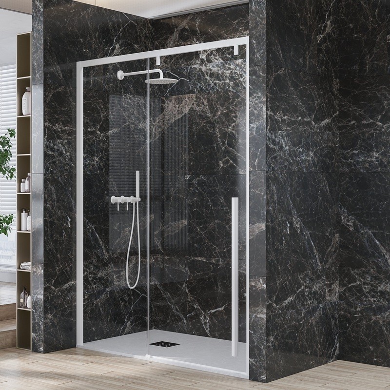 Porta doccia bianca 140cm scorrevole altezza 200cm | KSA4000B kamalu - 1