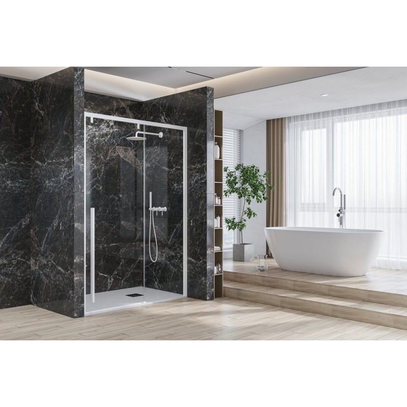 Porta doccia bianca 150cm scorrevole altezza 200cm | KSA4000B kamalu - 6