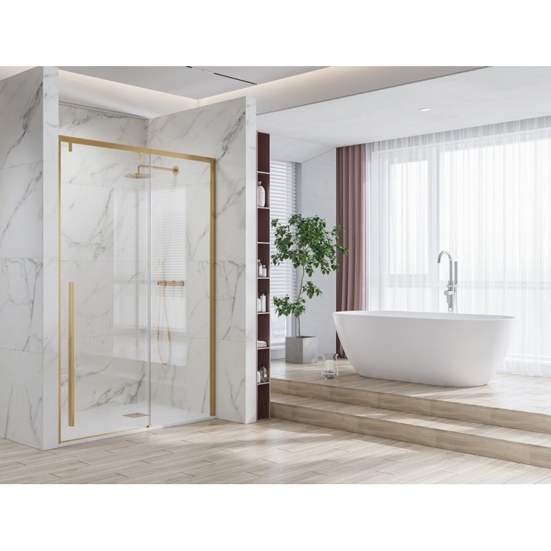 Doccia nicchia oro spazzolato 140cm scorrevole altezza 200cm | KSA4000G kamalu - 6
