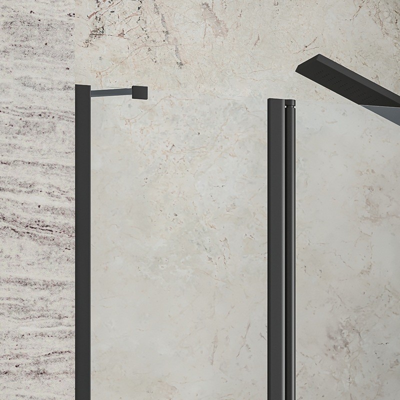 Porta doccia battente 80-85cm e fisso colore nero | KPX4000N kamalu - 6