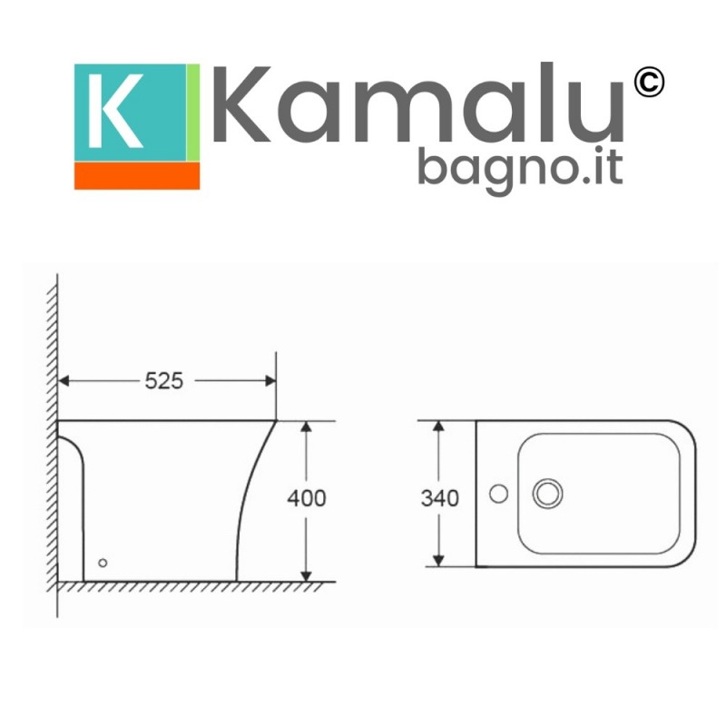 Set sanitari monoblocco rimless scarico a parete e soft close | ANTA-2300 kamalu - 5