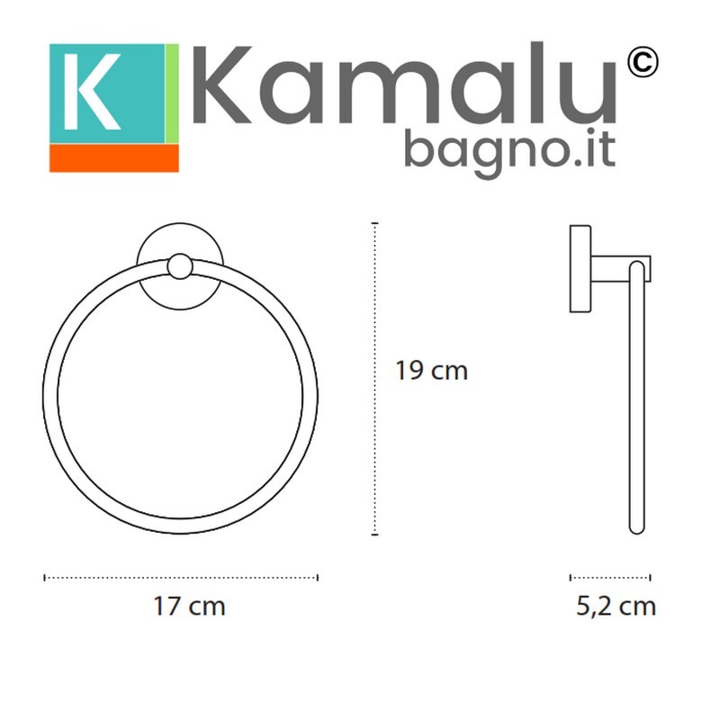 Portasalviette design ad anello in acciaio inox bianco opaco | MIRA-B kamalu - 2