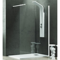 Doccia walkin per bagni piccolo 60 cm con profilo bianco opaco |  KW-100W kamalu - 1