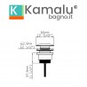 Piletta lavabo Click Clack universale colore bianco | KAM-G900B kamalu - 2