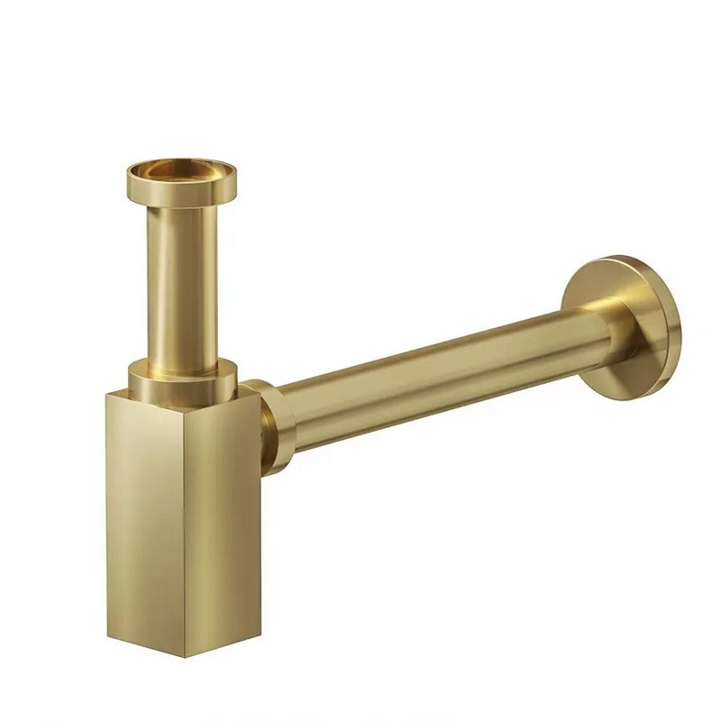 Sifone di scarico quadrato universale colore oro spazzolato | KS050G kamalu - 1