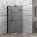 Doccia walk in 90 cm profilo nero e vetro fumé | KS2800NF kamalu - 2