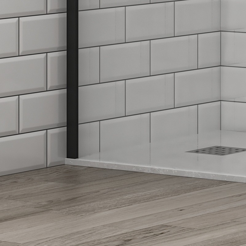 Doccia walk in 90 cm profilo nero con staffa diagonale | KS2800NT kamalu - 5