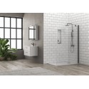 Doccia walk in 90 cm profilo nero con staffa diagonale | KS2800NT kamalu - 4