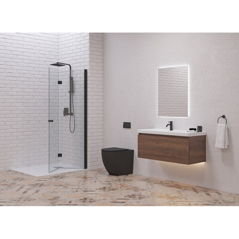 Doccia walk in a libro 60 cm colore nero | KSW7000N kamalu - 4