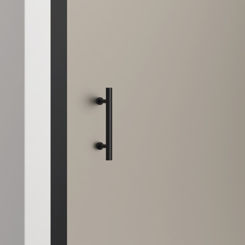 Porta doccia 140cm telaio nero e vetro opaco scorrevole | KFN5000NS kamalu - 4