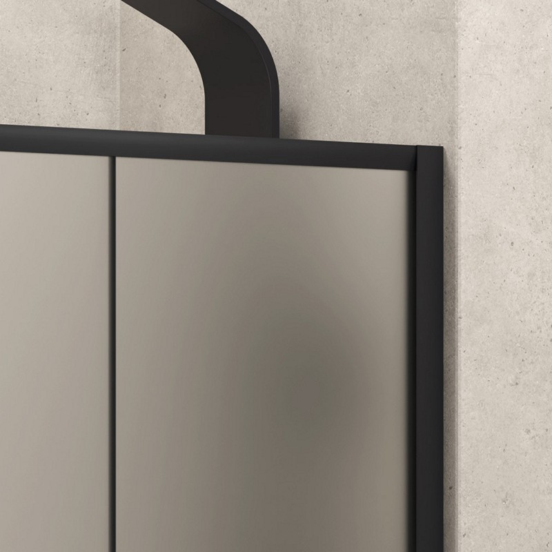 Porta doccia 140cm telaio nero e vetro opaco scorrevole | KFN5000NS kamalu - 6