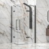 Box doccia 70x100 nero opaco doppio battente | KT1000N kamalu - 1
