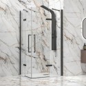 Box doccia 80x80 nero opaco doppio battente | KT1000N kamalu - 1