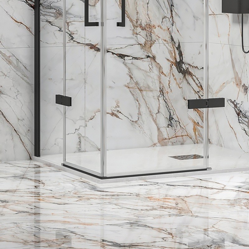 Box doccia 80x80 nero opaco doppio battente | KT1000N kamalu - 6