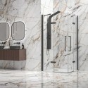 Box doccia 80x80 nero opaco doppio battente | KT1000N kamalu - 2