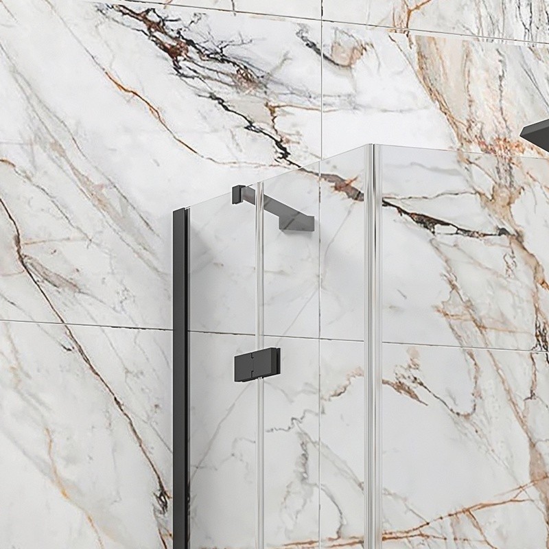 Box doccia 80x80 nero opaco doppio battente | KT1000N kamalu - 7