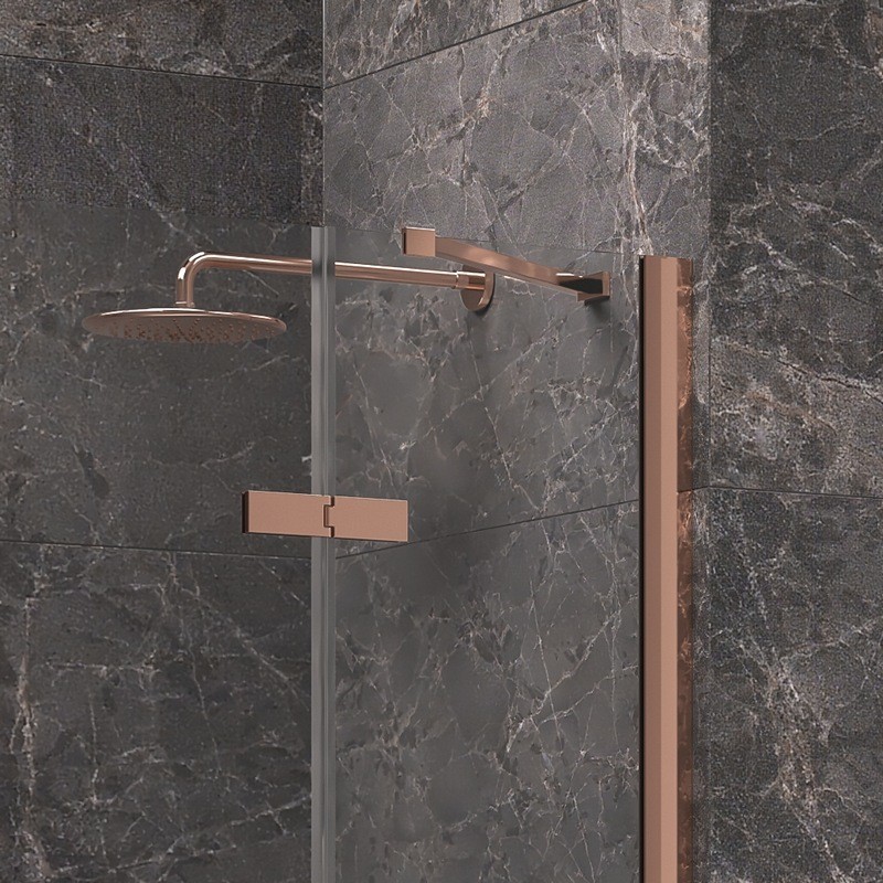 Box doccia 80x80 colore oro rosa battente | KT1000GR kamalu - 4