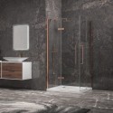 Box doccia 80x80 colore oro rosa battente | KT1000GR kamalu - 1