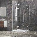 Box doccia 80x80 bianco opaco doppio battente | KT1000B kamalu - 1