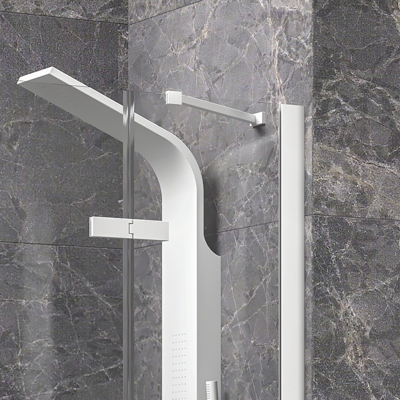 Box doccia 80x80 bianco opaco doppio battente | KT1000B kamalu - 6