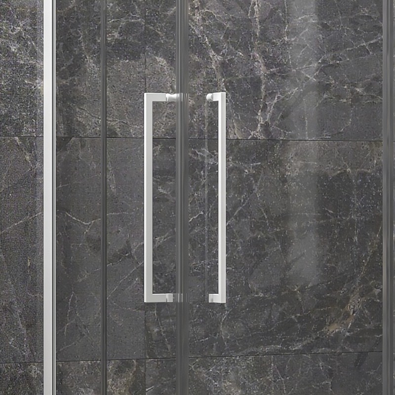Box doccia 80x80 bianco opaco doppio battente | KT1000B kamalu - 5
