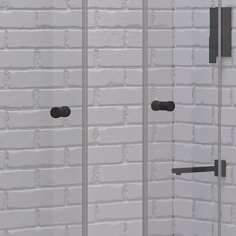 Porta doccia a doppio soffietto 140-143 cm colore nero | KAM-KS700DN kamalu - 5