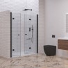 Porta doccia a doppio soffietto 140-143 cm colore nero | KAM-KS700DN kamalu - 1