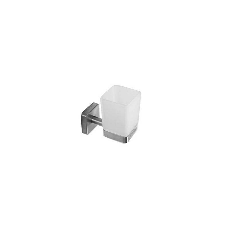 Portaspazzolini a muro in acciaio inox satinato e vetro | CLODE-S kamalu - 1
