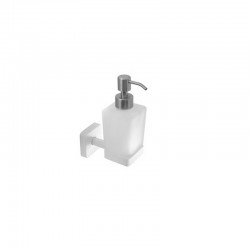 Dispenser di sapone in acciaio inox bianco opaco e vetro opaco | CLODE-B kamalu - 1