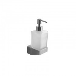 Dispenser di sapone sospeso in acciaio inox satinato e vetro opaco | NUEVO-S kamalu - 1