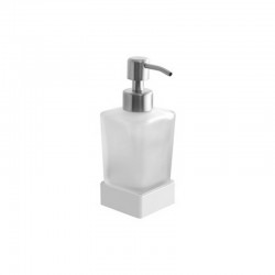 Dispenser di sapone da appoggio in acciaio inox bianco opaco e vetro opaco | NUEVO-B kamalu - 1