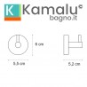 Appendino bagno gancio singolo a muro in acciaio inox finitura lucida | MONDE-C kamalu - 2
