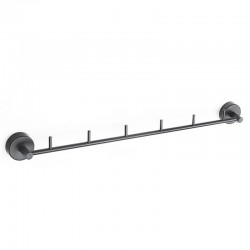 Porta salviette barra con 5 ganci in acciaio inox nero opaco | Monde-N kamalu - 1