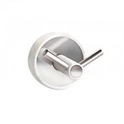 Appendino bagno doppio gancio in acciaio inox lucido e dettagli in ABS bianco | NICO-B kamalu - 1