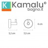 Appendino singolo in acciaio inox e dettagli in abs bianco | NICO-B kamalu - 2