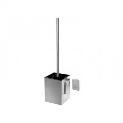 Portascopino WC design quadrato sospeso in acciaio inox finitura satinata| KAM820SC kamalu - 1