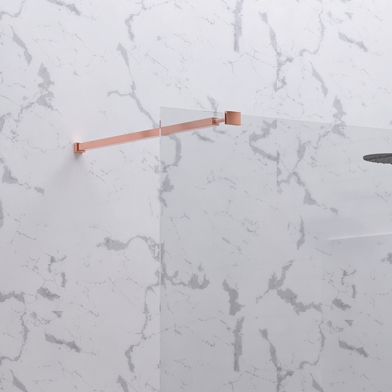 Doccia walkin 100 cm vetro trasparente profilo oro rosa | KW1000GR kamalu - 3