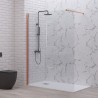 Doccia walkin 100 cm vetro trasparente profilo oro rosa | KW1000GR kamalu - 2