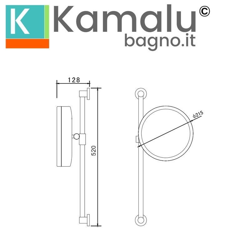 Specchio ingranditore 3x rotondo con illuminazione led | SP-3570 kamalu - 3