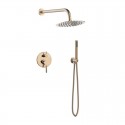 Set doccia a parete finitura oro rosa soffione, doccetta, miscelatore | KAM-ARTE ORO ROSA kamalu - 2