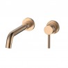 Miscelatore lavabo da incasso linea curva in acciaio inox finitura oro rosa| KAM-ARTE ORO ROSA kamalu - 1