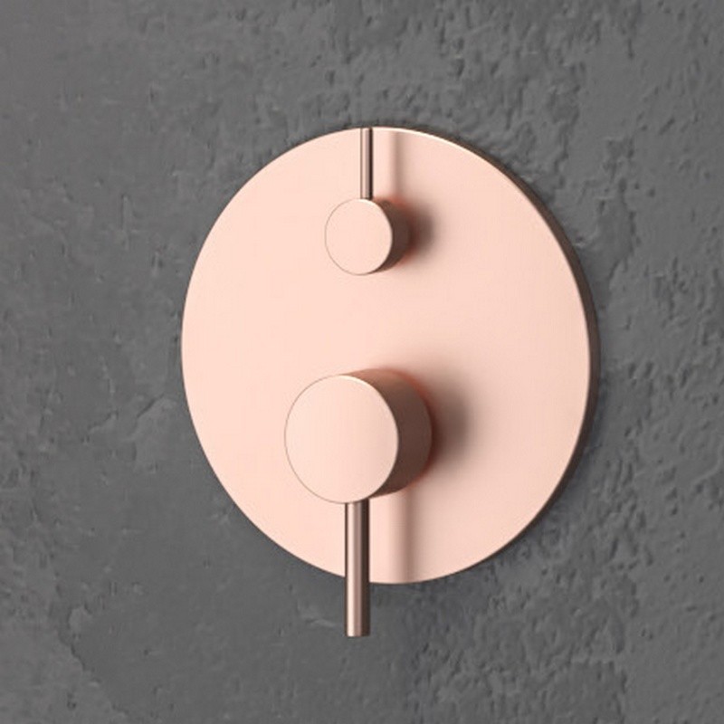 Miscelatore doccia da incasso con deviatore in acciaio inox finitura oro rosa| KAM-ARTE ORO ROSA kamalu - 2