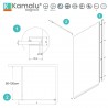 Vetro per doccia walk in 150 cm con profilo bianco opaco  KW-100W kamalu - 6