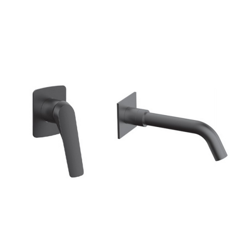 Miscelatore lavabo da incasso in ottone con finitura gun metal | KAM-L GUN METAL kamalu - 1