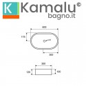 Lavabo da appoggio ovale con finitura terrazzo beige | KTERL-600BE kamalu - 4