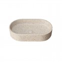 Lavabo da appoggio ovale con finitura terrazzo beige | KTERL-600BE kamalu - 2