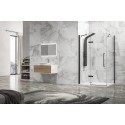 Box doccia 80x80 telaio nero porta battente laterale fisso 80cm | KT5000N kamalu - 8