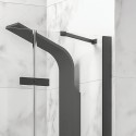 Box doccia 80x80 telaio nero porta battente laterale fisso 80cm | KT5000N kamalu - 5