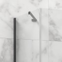 Box doccia 80x80 telaio nero porta battente laterale fisso 80cm | KT5000N kamalu - 6