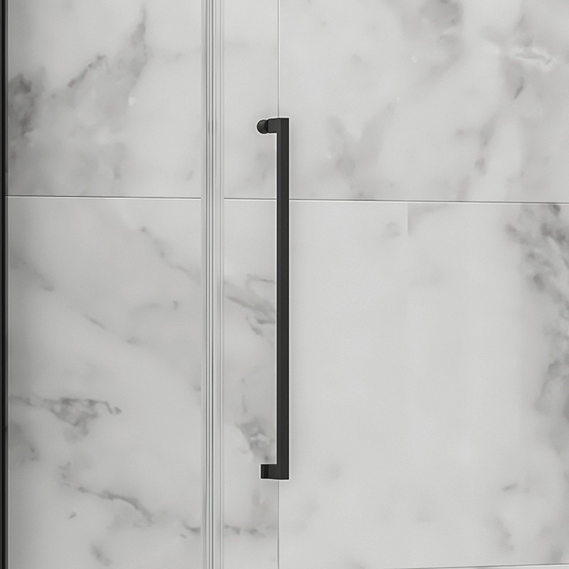 Box doccia 80x80 telaio nero porta battente laterale fisso 80cm | KT5000N kamalu - 7